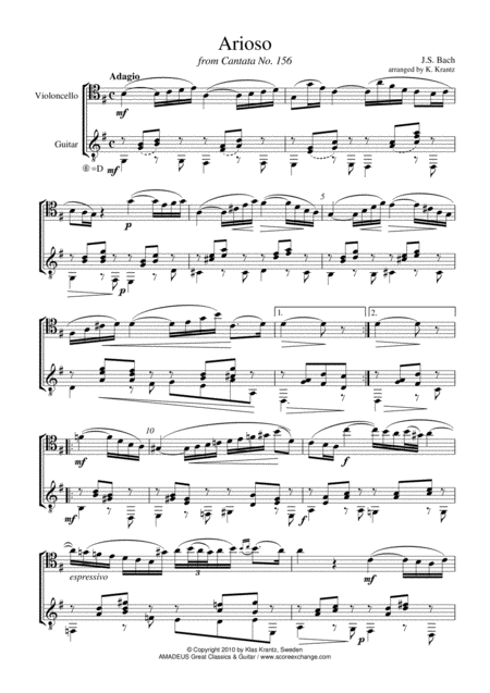 Arioso For Cello And Guitar Page 2