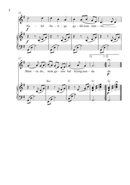 Arirang For Flute And Piano Page 2