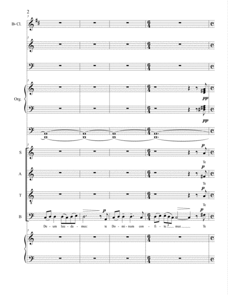 Arkady Leytush Te Deum For Tenor Bass Satb Choir Children Chorus Clarinet Guitar Carillion Harpsichord And Pipe Organ Page 2