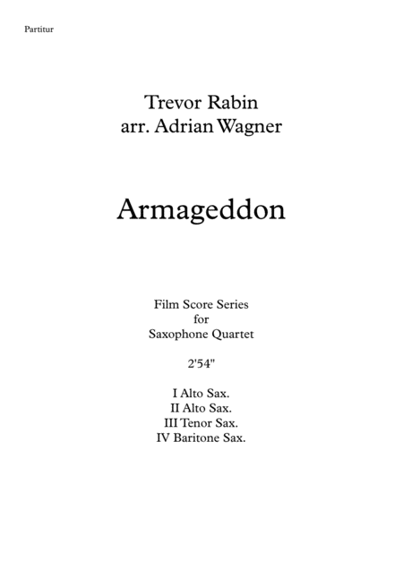 Armageddon Trevor Rabin Saxophone Quartet Aatb Arr Adrian Wagner Page 2