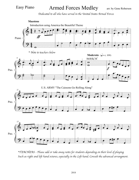 Armed Forces Medley Easy Piano Page 2