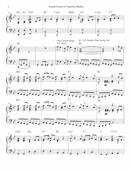 Armed Forces Of America Medley Solo Piano Bb Page 2