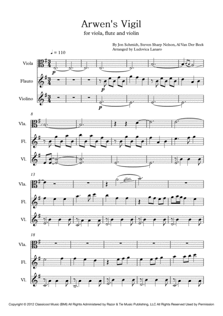 Arwens Vigil For Viola Flute And Violin Page 2