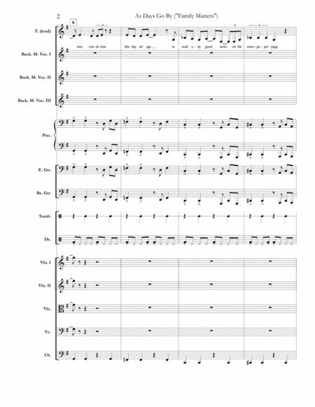 As Days Go By Family Matters Theme Full Score Set Of Parts Page 2