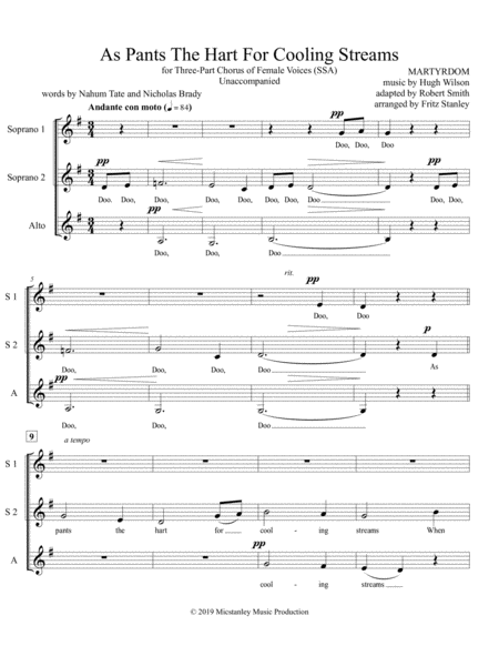 As Pants The Hart For Cooling Streams Ssa A Cappella Page 2