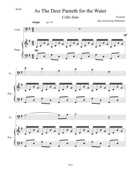 As The Deer Cello Solo With Piano Page 2