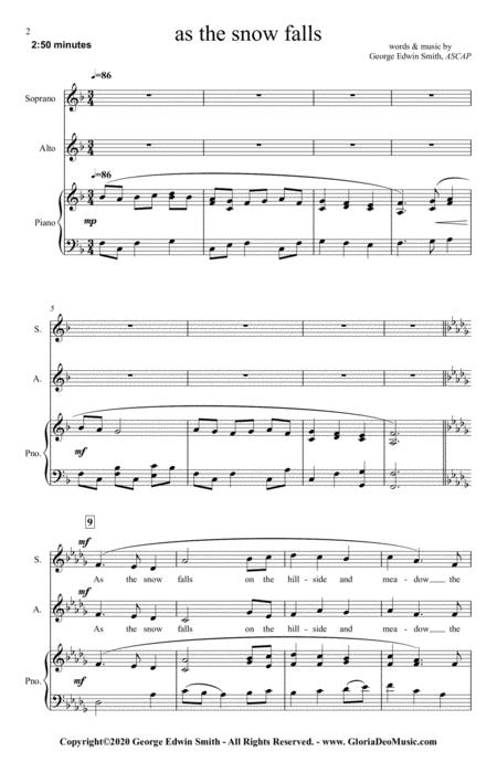 As The Snow Falls Two Part Voice Piano Page 2