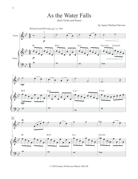 As The Water Falls Violin Piano Page 2