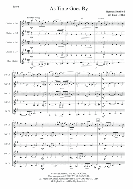 As Time Goes By Arranged For Clarinet Quintet Page 2