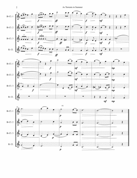 As Torrents In Summer For Clarinet Quartet Page 2