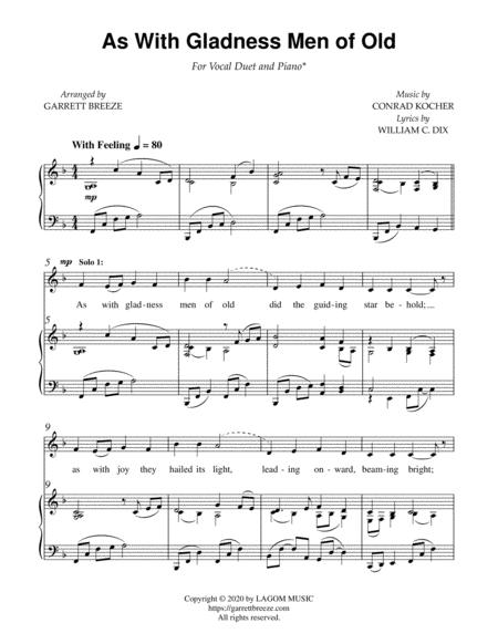 As With Gladness Men Of Old Vocal Duet Piano Page 2