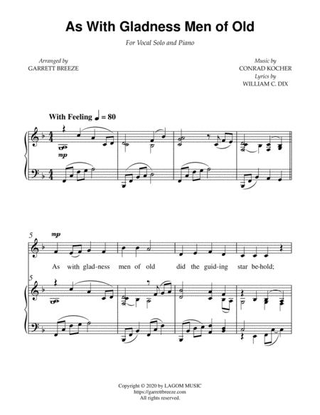 As With Gladness Men Of Old Vocal Solo Piano Page 2