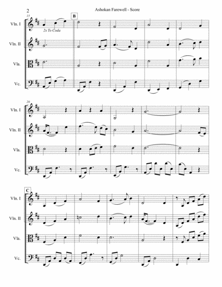 Ashokan Farewell For String Quartet Page 2