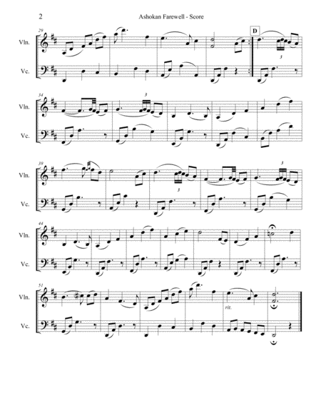 Ashokan Farewell For Violin And Cello Page 2