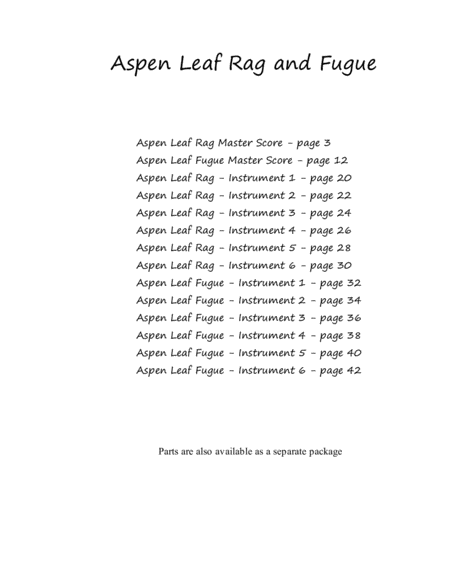 Aspen Leaf Rag And Fugue For Six Flutes Page 2