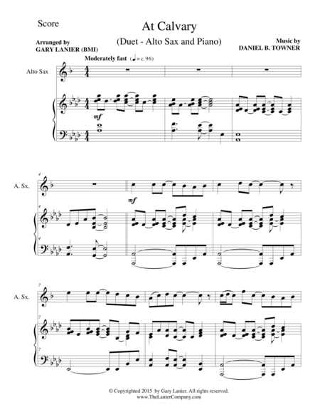 At Calvary Duet Alto Sax And Piano Score And Parts Page 2