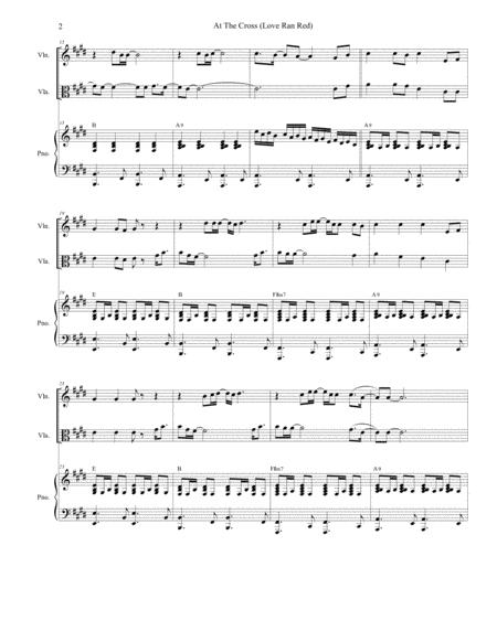 At The Cross Love Ran Red Duet For Violin And Viola Page 2