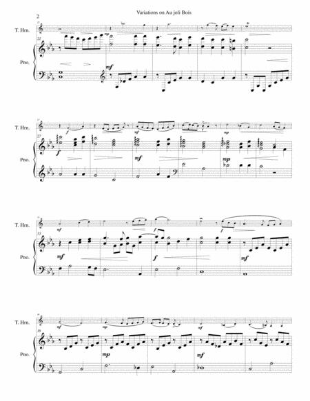 Au Joli Bois After Claudin De Sermisy For Tenor Horn Horn In E Flat And Piano Page 2