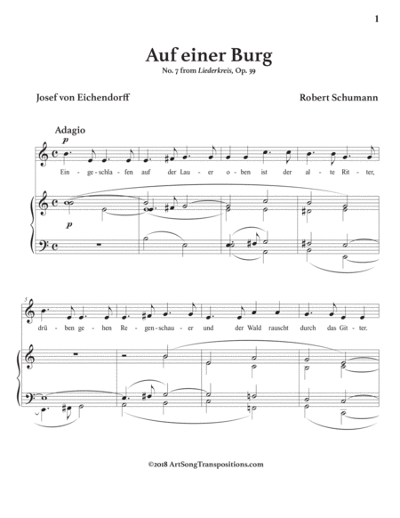 Auf Einer Burg Op 39 No 7 In 7 Keys A A Flat G F Sharp F E E Flat Minor Page 2