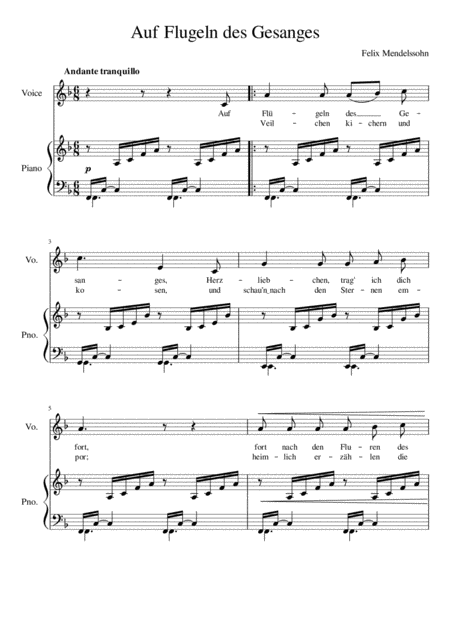 Auf Flugeln Des Gesanges F Major Page 2