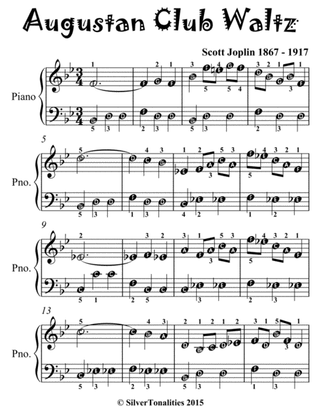 Augustan Club Waltz Easiest Piano Sheet Music For Beginner Pianists Page 2