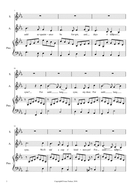 Auld Lang Syne Sa Piano Page 2