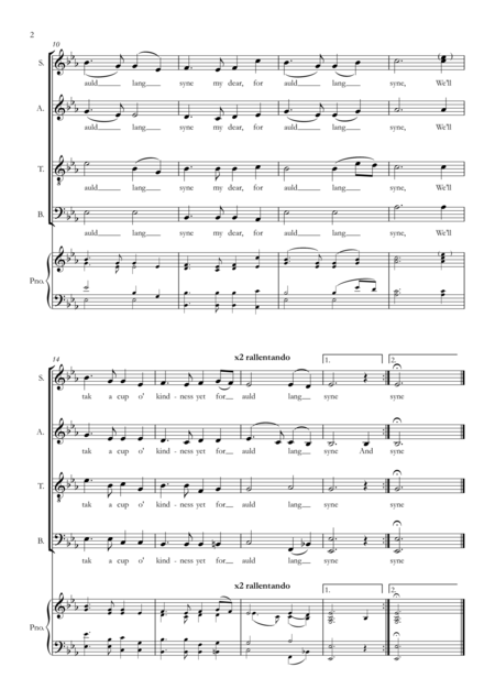 Auld Lang Syne Satb A Cappella Page 2