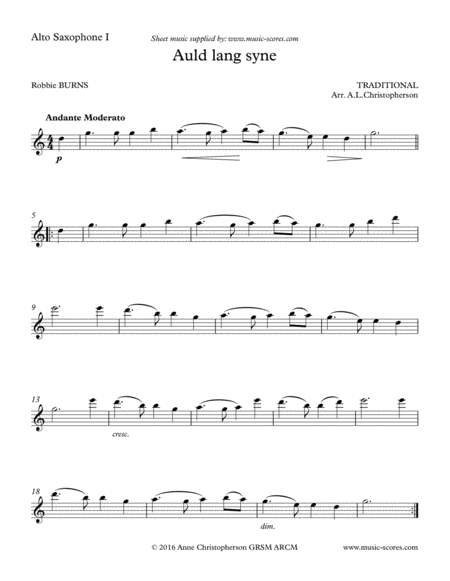 Auld Lang Syne Sax Quartet Page 2