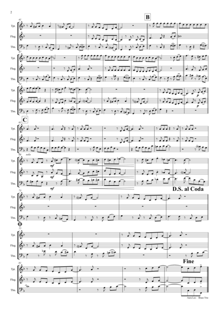 Aura Lee Love Me Tender Elvis Brass Trio Page 2