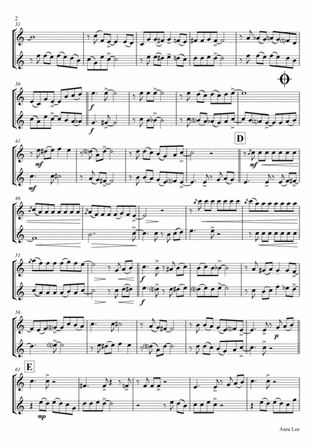 Aura Lee Love Me Tender Elvis Duet Violin Page 2