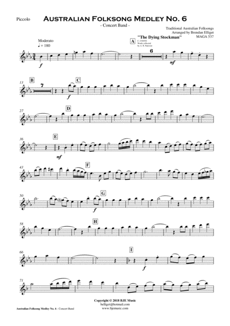 Australian Folksong Medley No 6 Concert Band Page 2