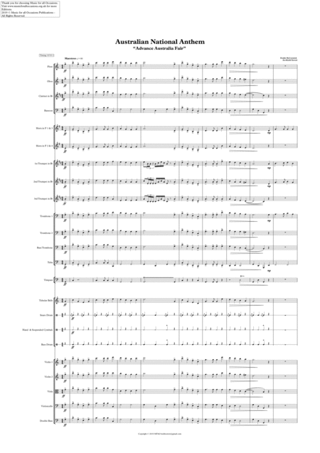 Australian National Anthem For Symphony Orchestra Page 2