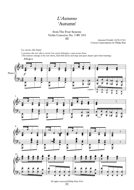 Autumn 3rd Movement From The Four Seasons By Vivaldi For Piano Solo Page 2