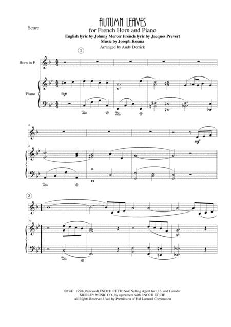 Autumn Leaves For French Horn And Piano Page 2