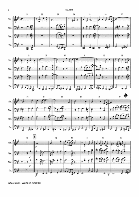 Autumn Leaves Jazz Classic Les Feuilles Mortes Brass Trio Low Page 2