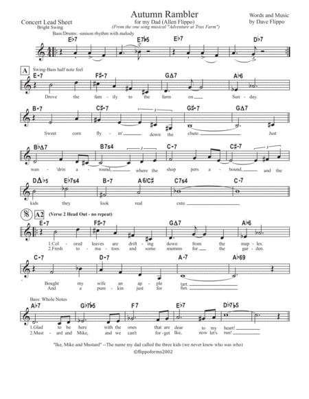 Autumn Rambler Lead Sheets In C Bb And Eb Page 2