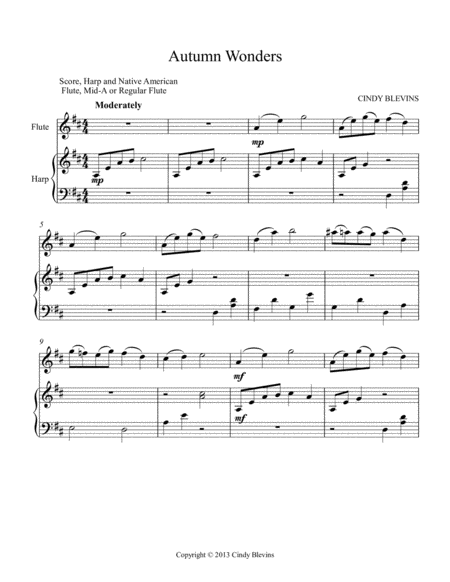 Autumn Wonders Arranged For Harp And Native American Flute Page 2