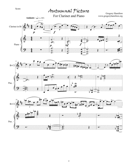 Autumnal Picture For Clarinet And Piano Page 2