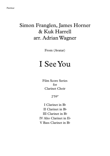 Avatar I See You James Horner Clarinet Choir Arr Adrian Wagner Page 2