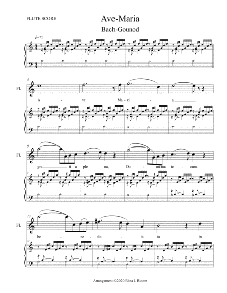 Ave Maria Bach Gounod Flute Piano Or Mp3 Accompaniment Page 2