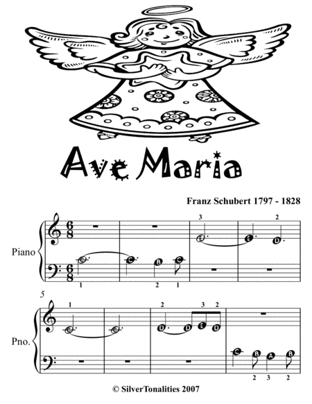 Ave Maria Beginner Piano Sheet Music Tadpole Edition Page 2
