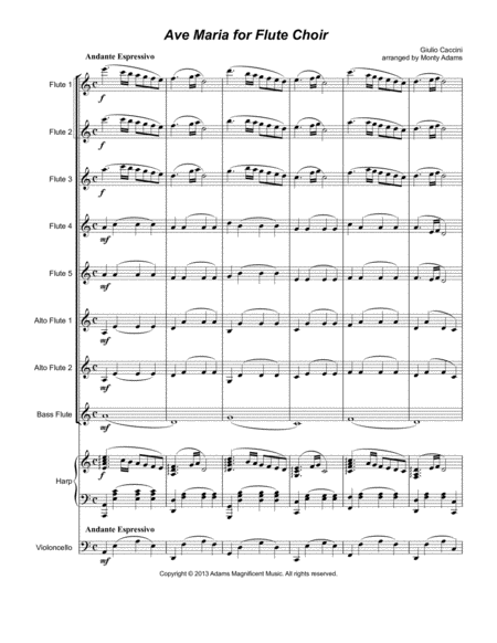 Ave Maria By G Caccini For Flute Choir Page 2