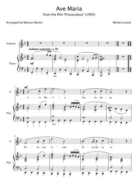 Ave Maria By Michal Lorenc Arranged For Soprano And Piano Page 2