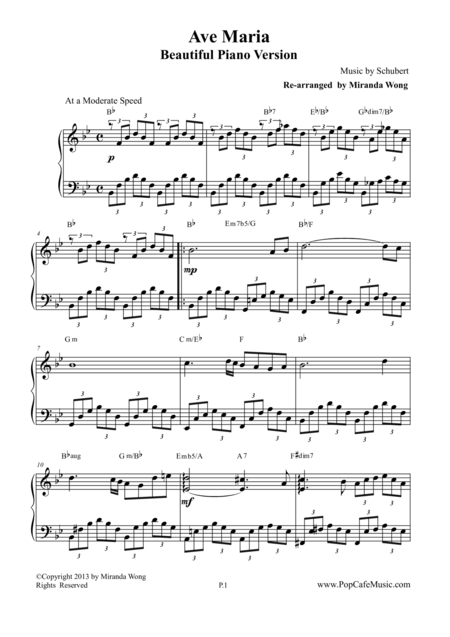 Ave Maria By Schubert Romantic Piano Version Page 2