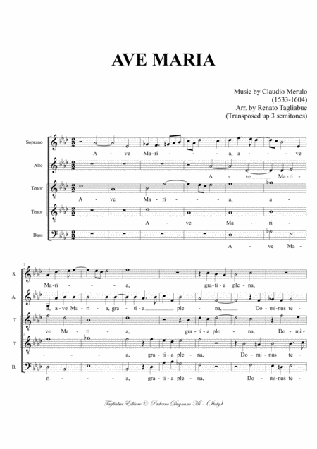 Ave Maria C Merulo For Sattb Choir Page 2