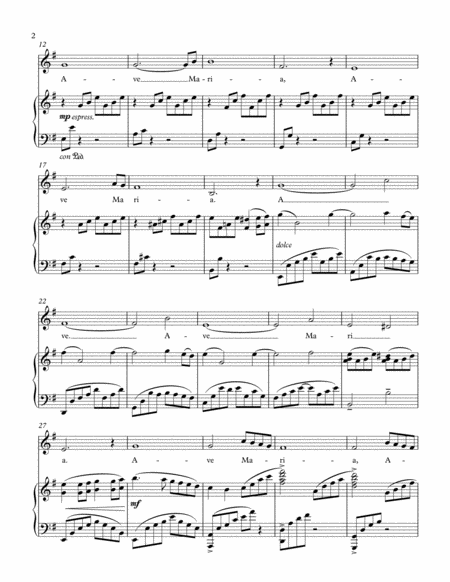 Ave Maria Caccini E Minor For Alto Piano Page 2