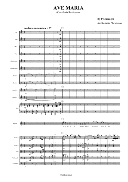 Ave Maria Cavalleria Rusticana For Soprano And Symphony Orchestra Page 2