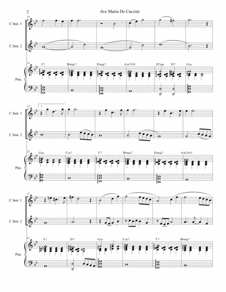 Ave Maria De Caccini Duet For C Instruments Page 2