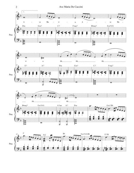 Ave Maria De Caccini For Medium Low Voice Page 2