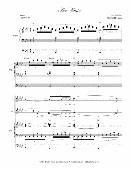 Ave Maria Duet For Soprano Alto Solo Medium Key Organ Accompaniment Page 2